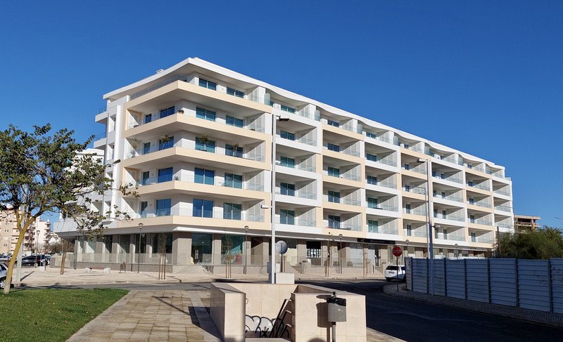 Apartment building and shops